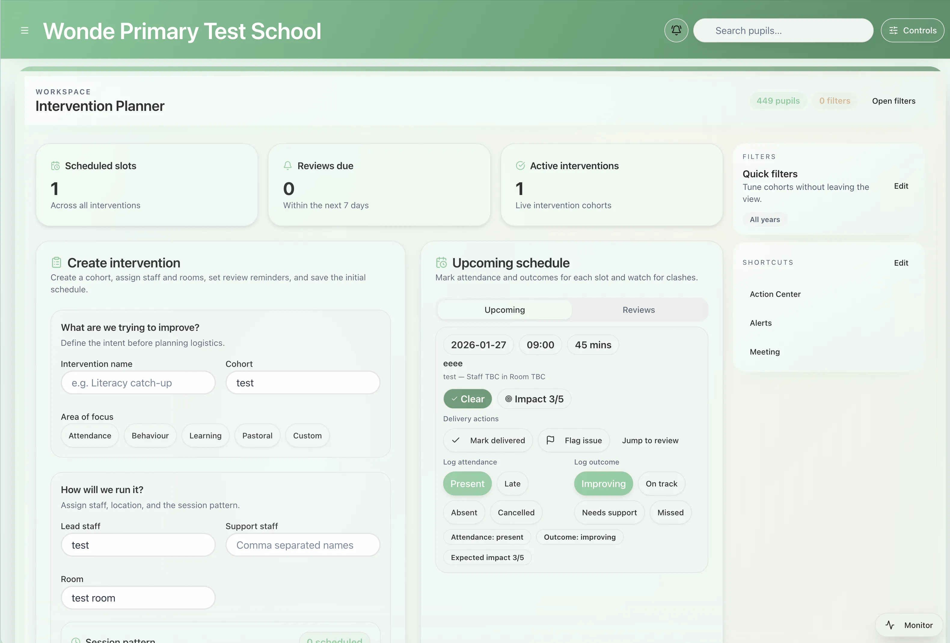 Repeat session scheduling