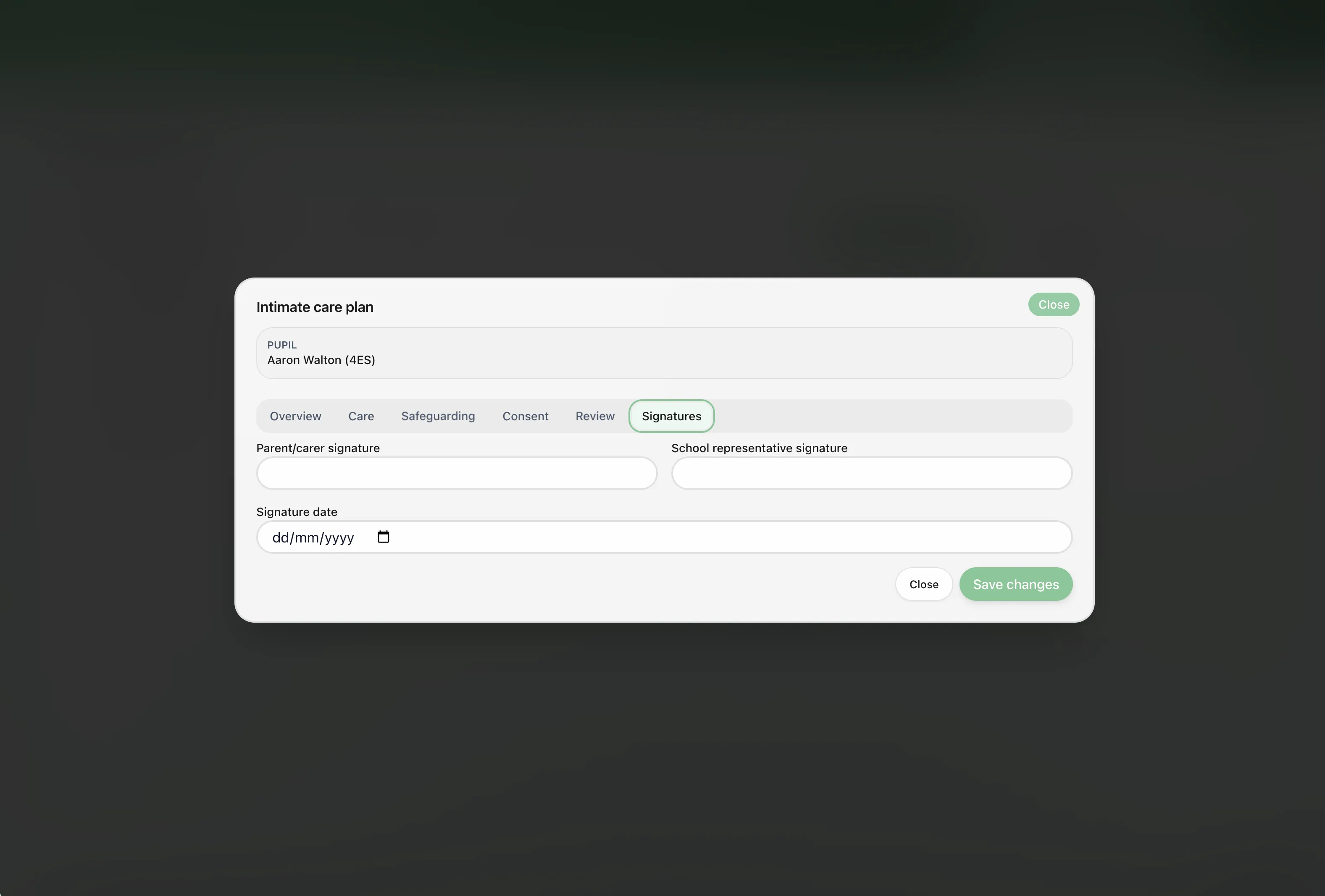 Signed records and notes